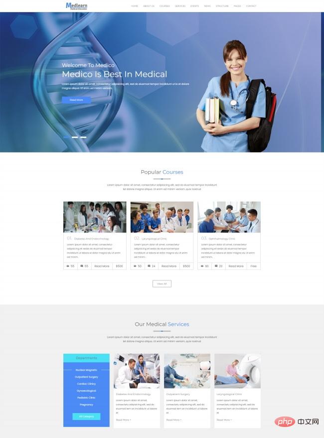 响应式医学教育医学院网站模板