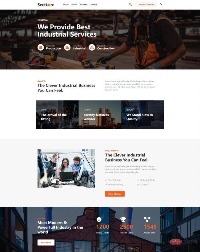 响应式工业服务企业网站模板