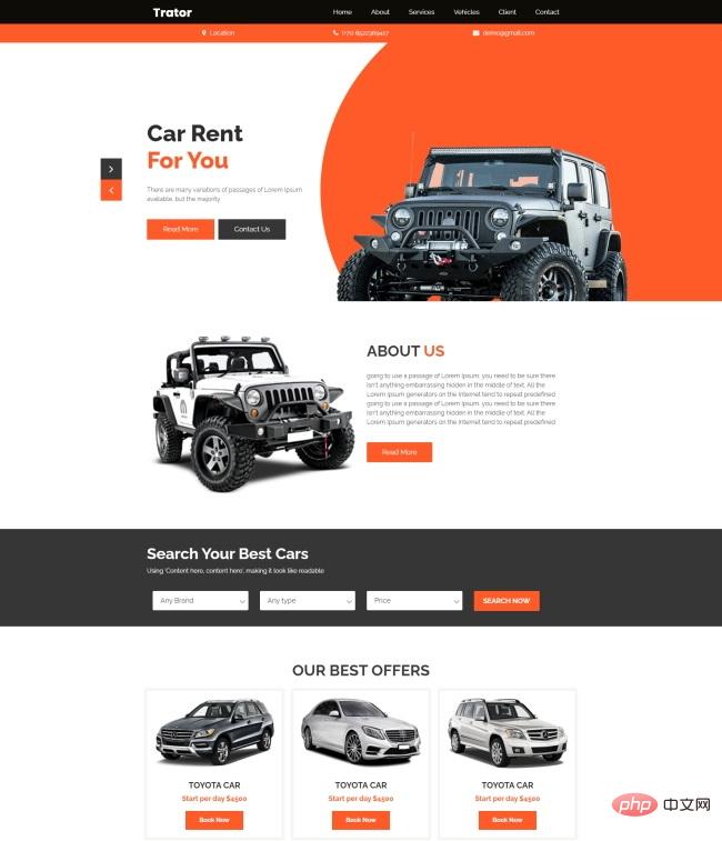 HTML5汽车租赁服务公司网站模板