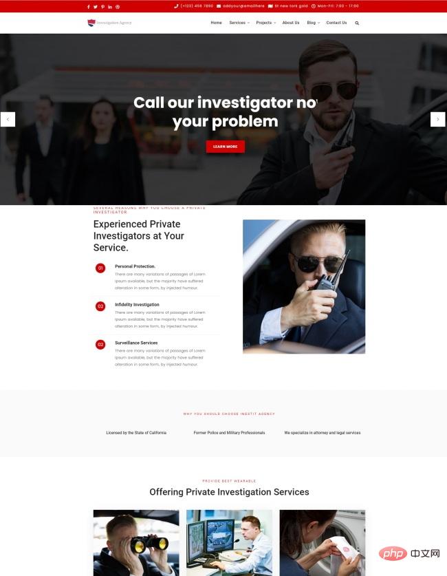 私家侦探服务机构网站模板