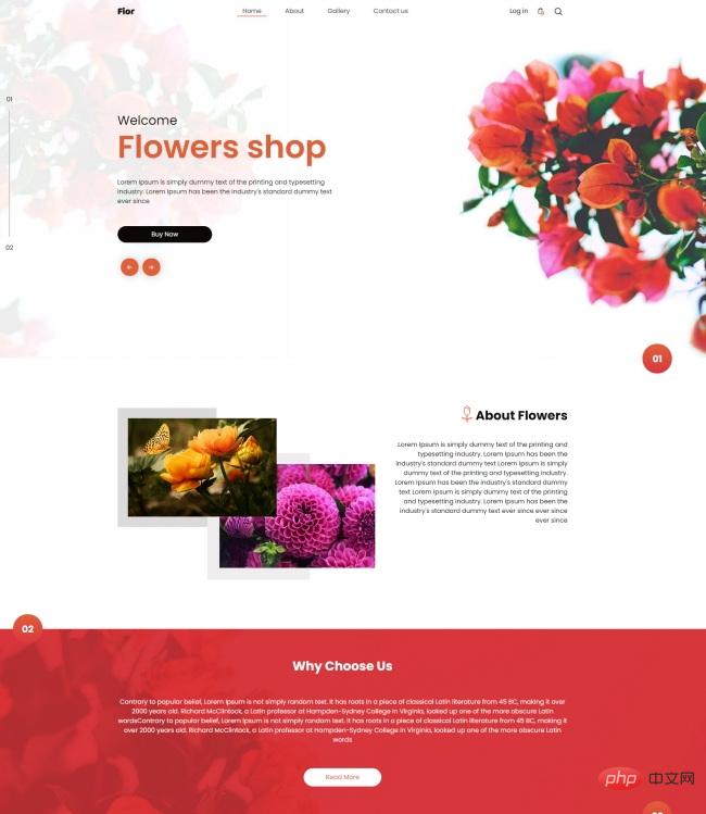 鲜花店鲜花供应商宣传网站模板