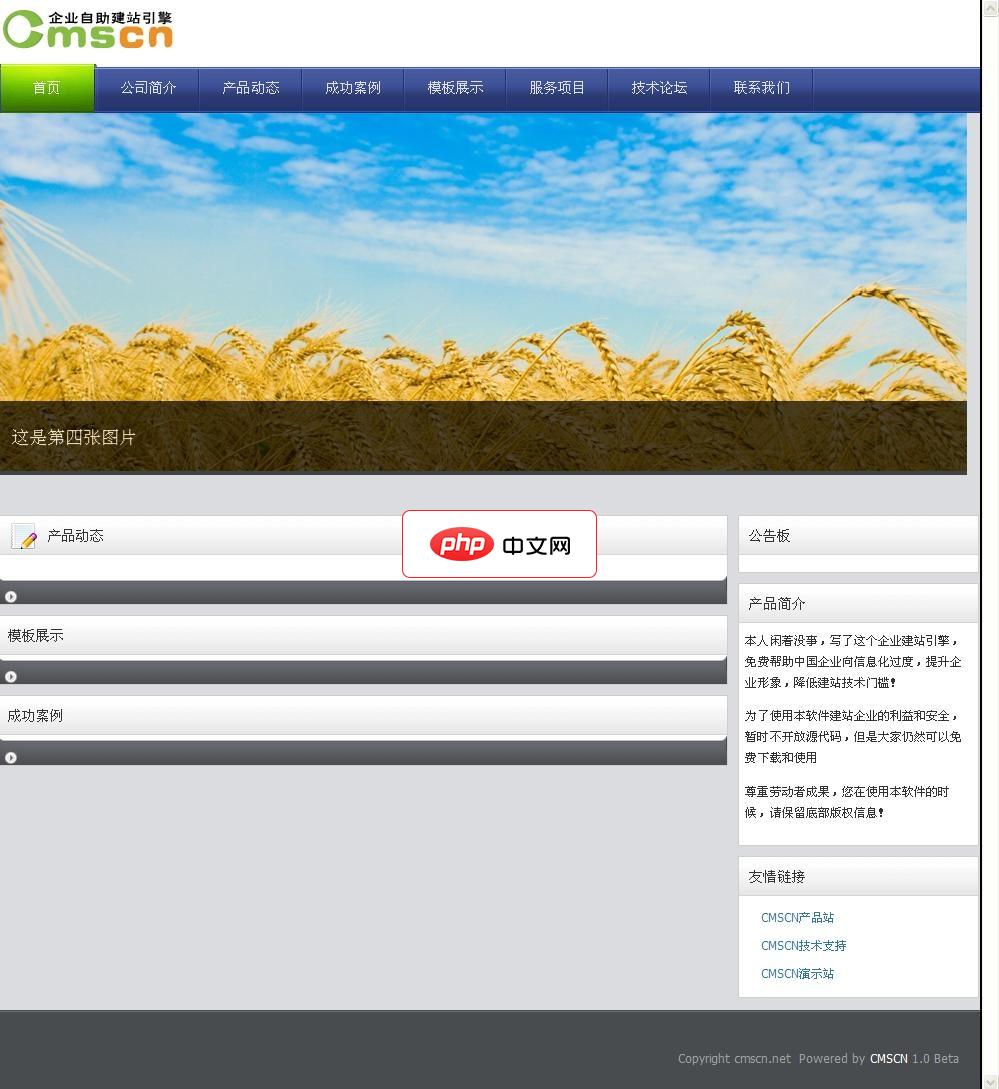 CMSCN企业自助建站引擎1.0 GBK 正式版