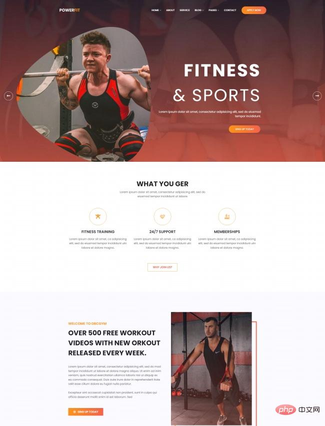体育健身锻炼机构服务网站模板