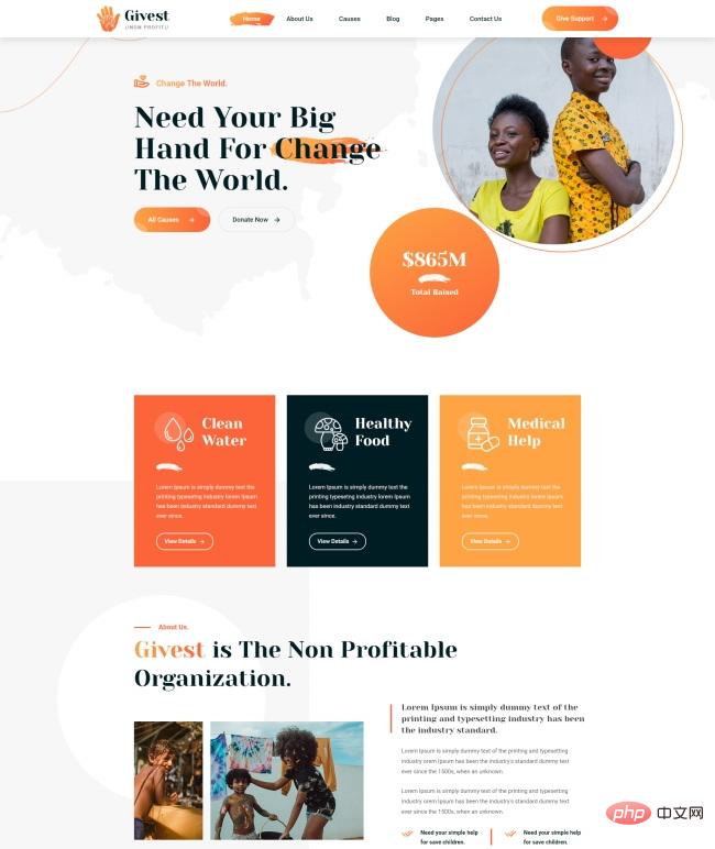 非营利性慈善机构HTML5网站模板