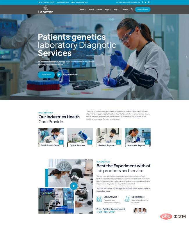 遗传学实验室诊断服务机构网站模板