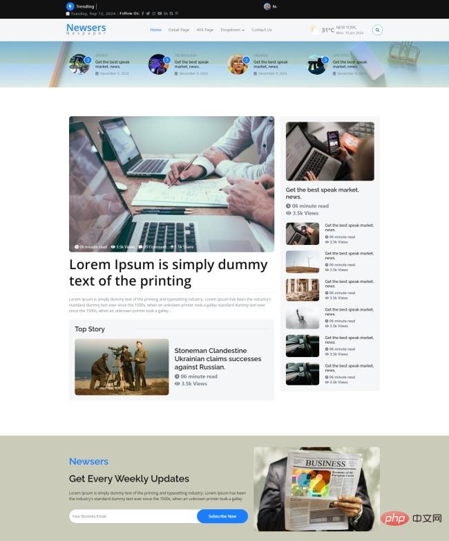 HTML5新闻资讯分享网站模板