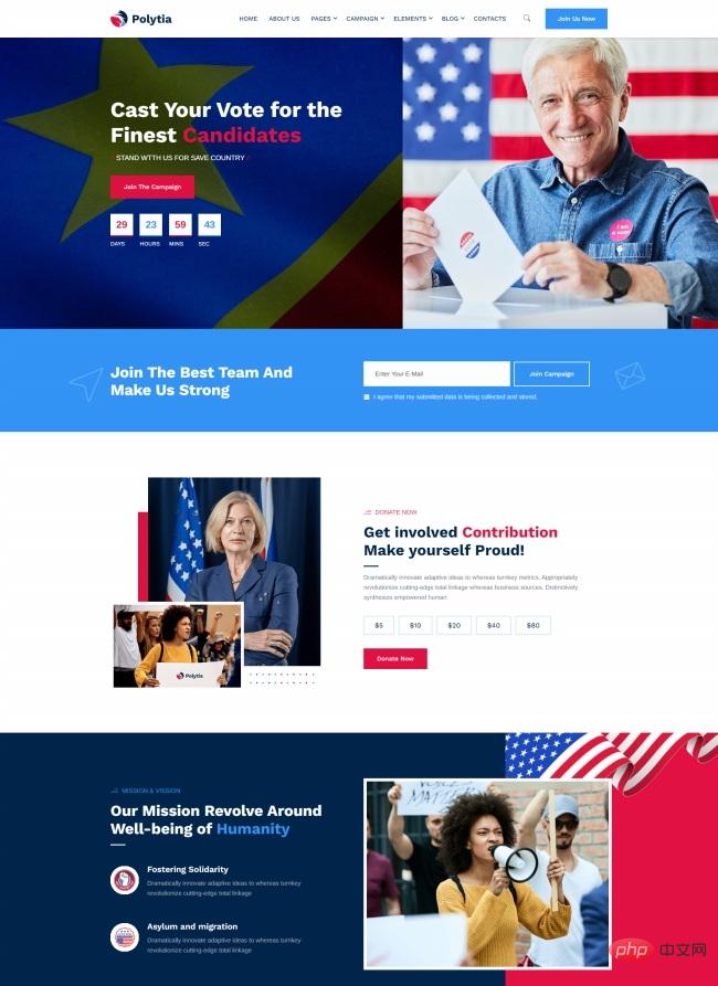 候选人选票竞选活动网站模板