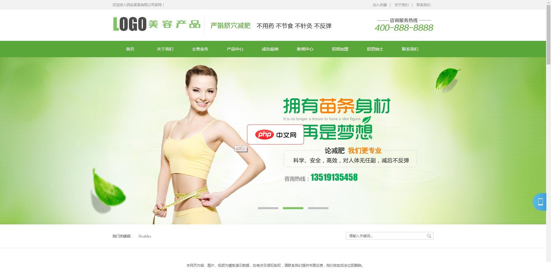 化妆美容美白产品类网站模板(带手机端)1.4.2