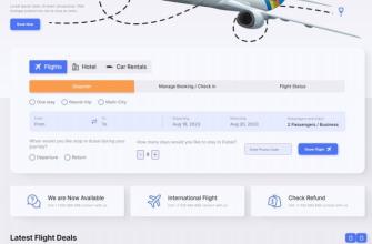 HTML5航空旅行航班预定网站模板