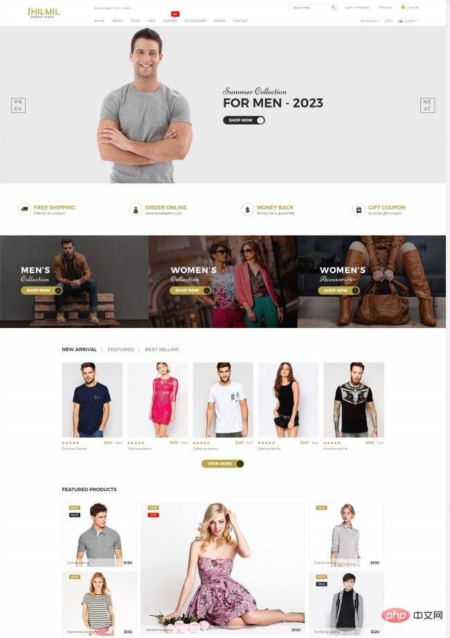 时尚服装商城在线购物网站模板