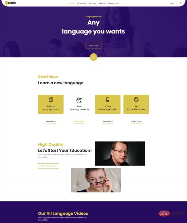 语言培训服务机构网站模板