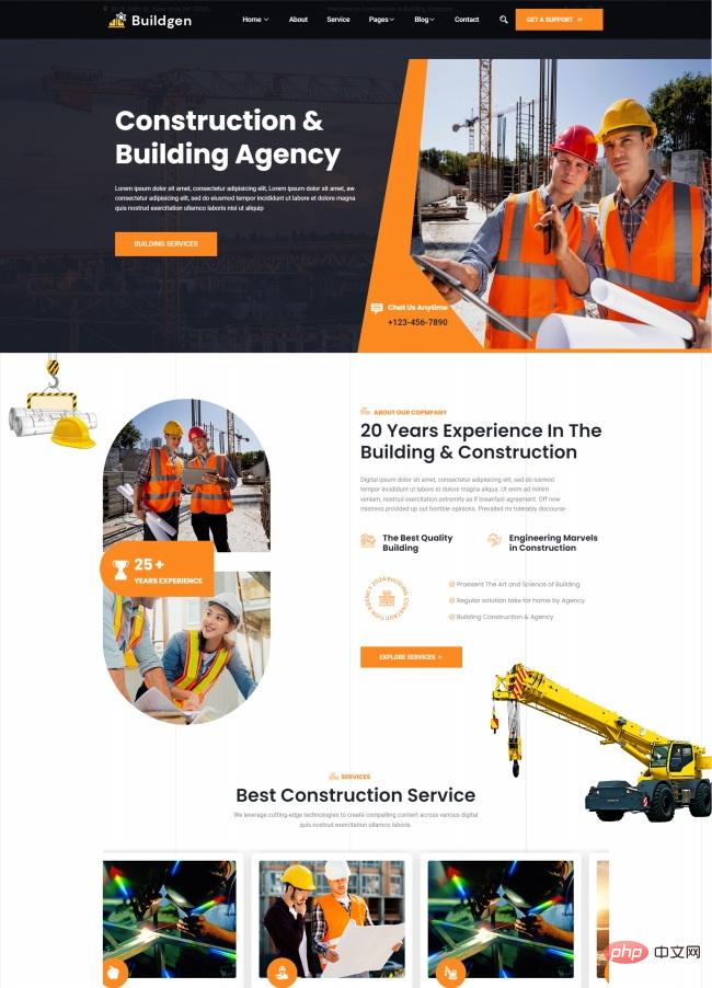 HTML5现代建筑施工服务公司网站模板