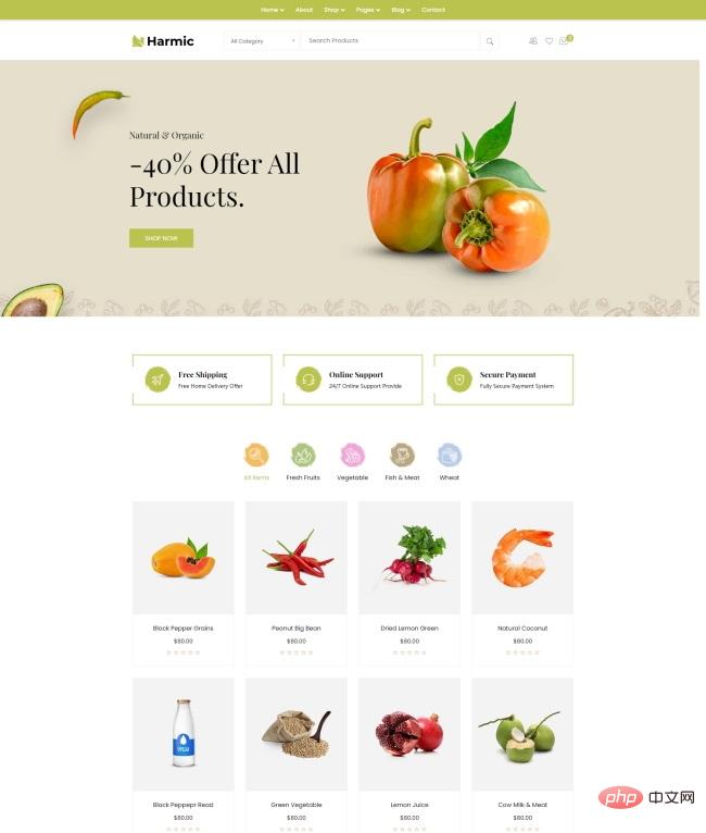 健康有机蔬菜食物HTML5网站模板