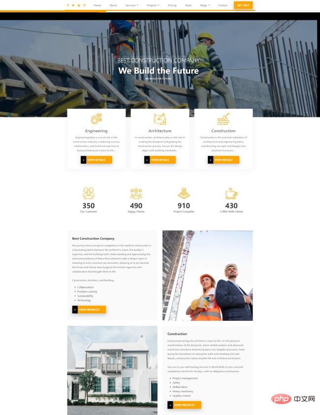 现代工程建筑公司网站模板