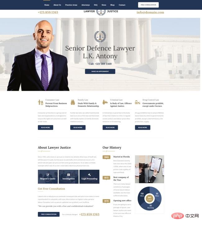 HTML5法律服务公司网站模板