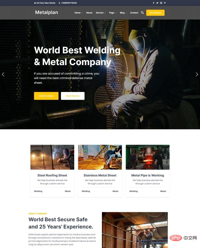 HTML5金属冶炼工厂网站模板