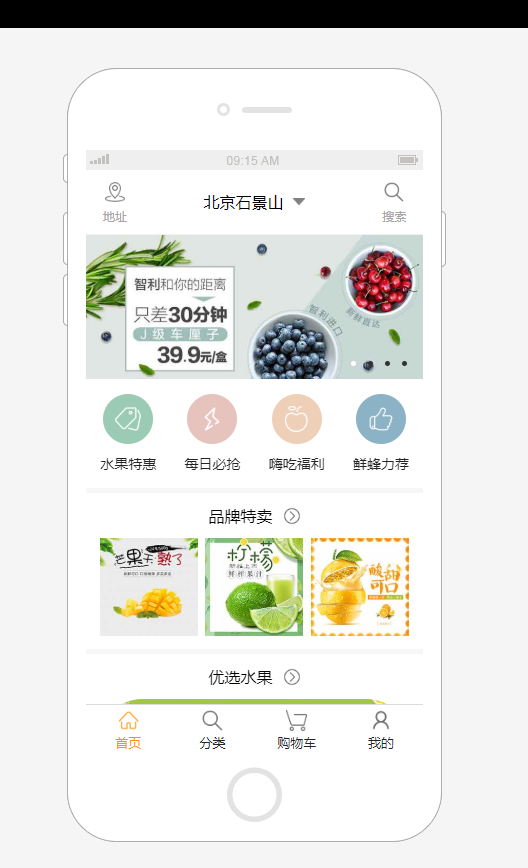 Full set of fresh food e-commerce pages