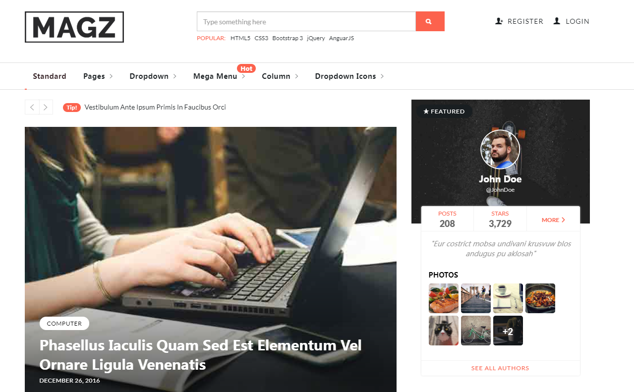 Responsive Magazine Template