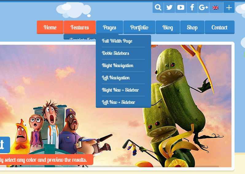 响应式儿童网站有购物网站的HTML5模板