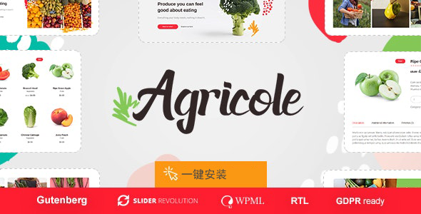 響應式水果蔬菜購物網站WordPress主題-Agricole