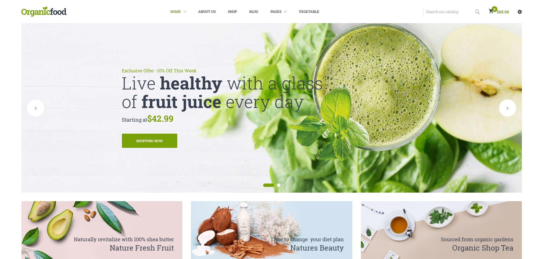 绿色的食品蔬菜水果外卖预订网站bootstrap模板-OrganicFood