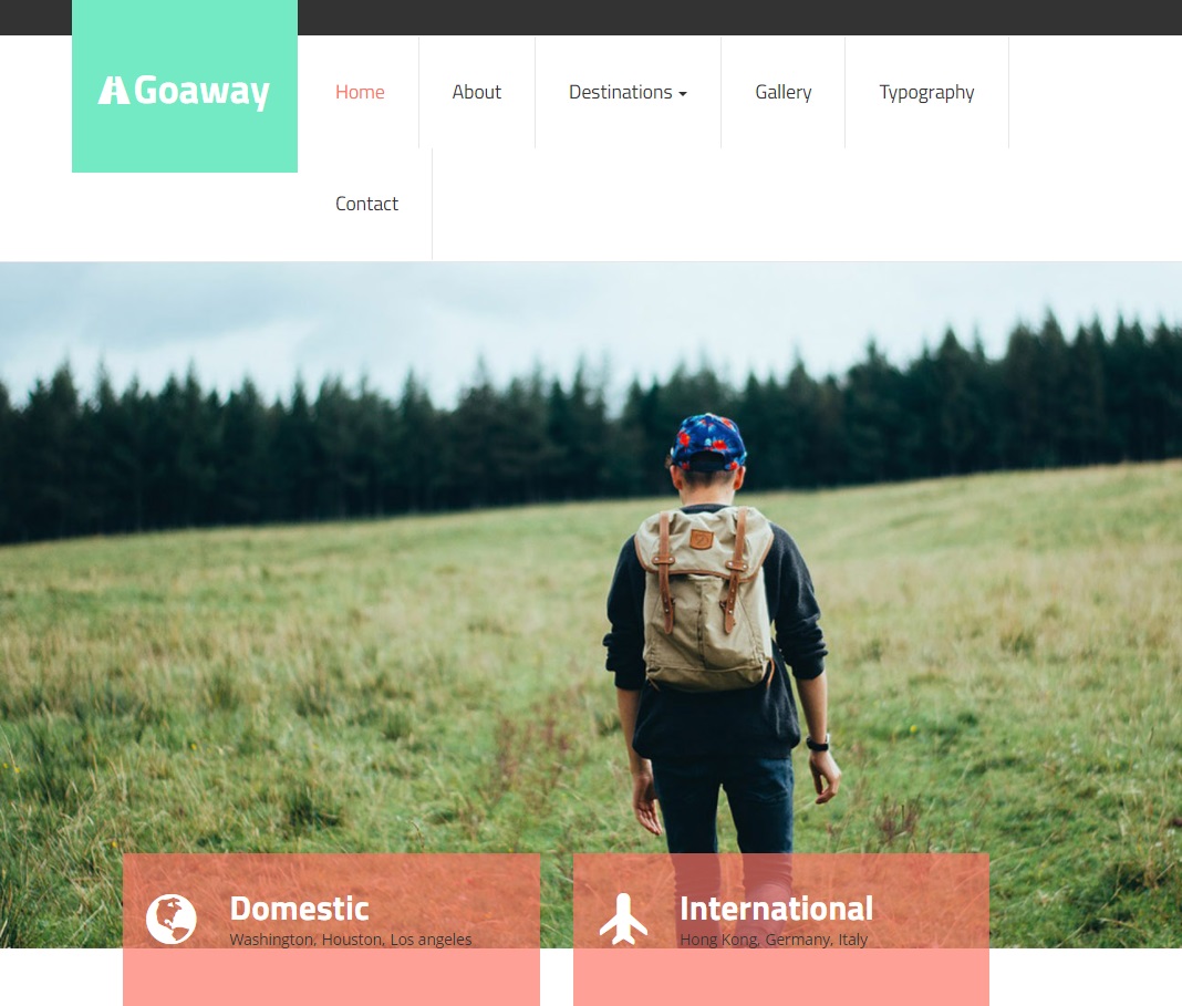绿色全屏休闲旅行信息响应式模板-Goaway