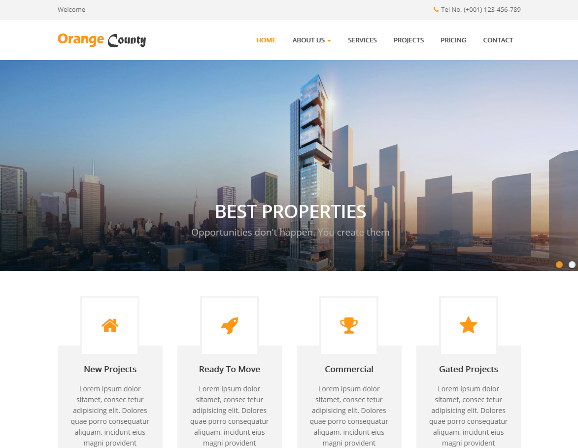 房地产家居门户信息网站模板--OrangeCounty
