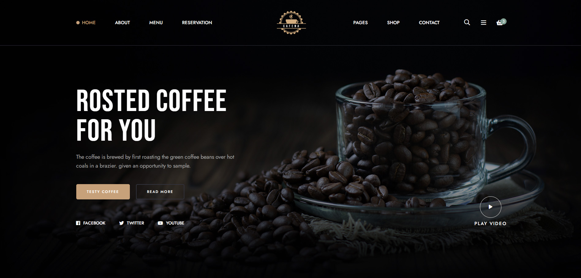 咖啡饮品类销售网站模板-Cafena