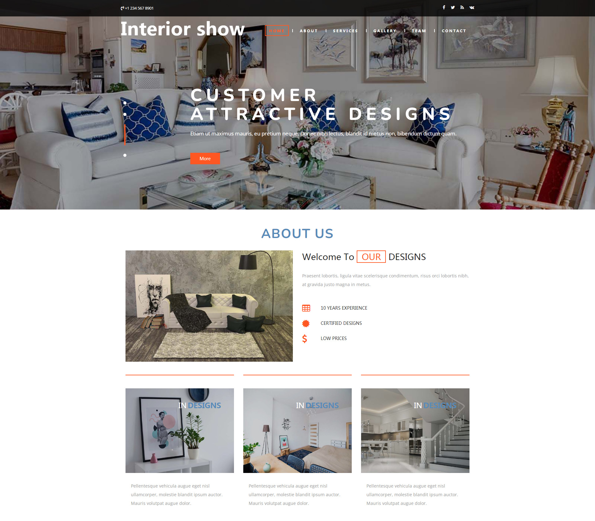 创意室内设计Bootstrap模板-Interior show