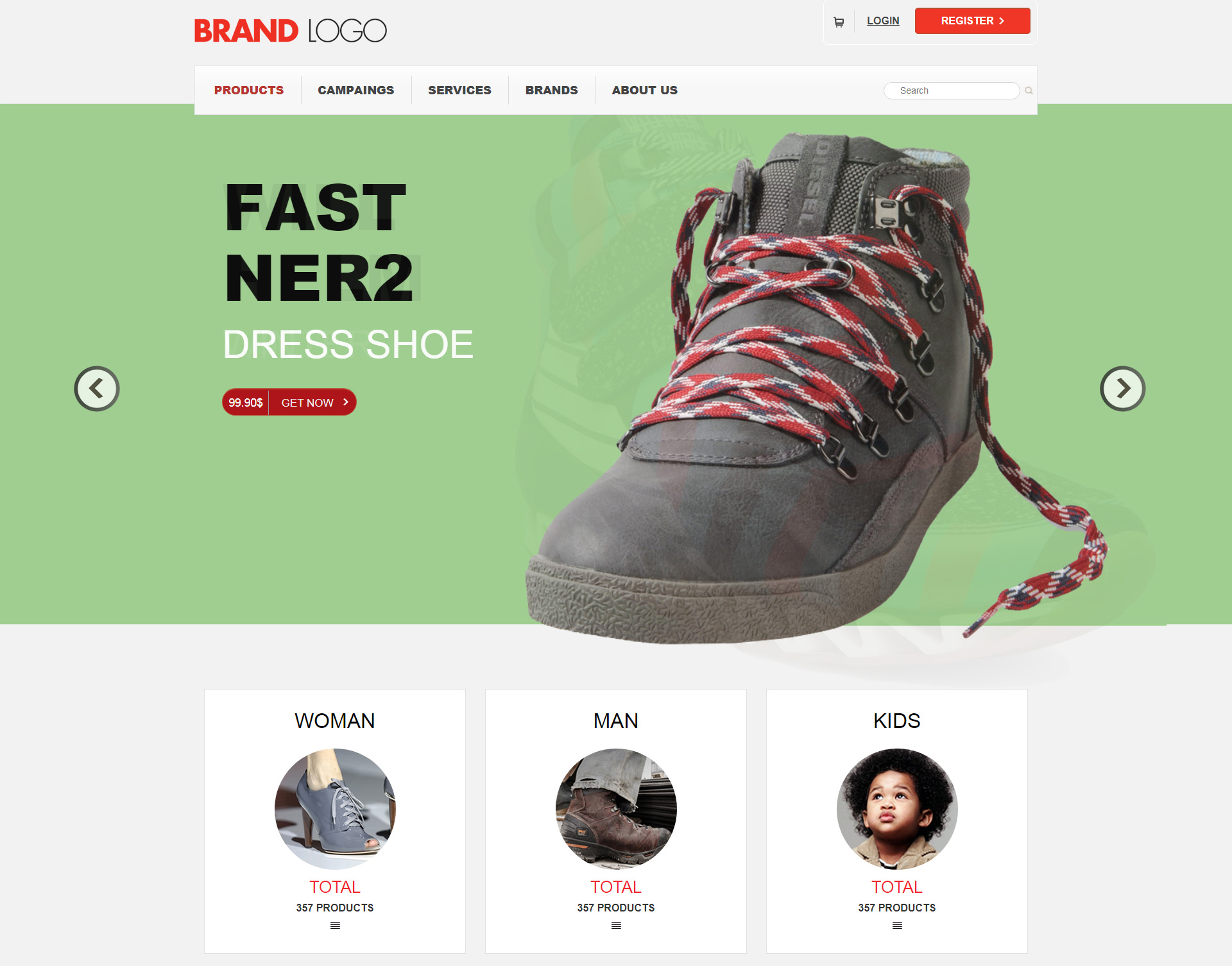 精美大型鞋子商城网站响应式整站模板-BRANDLOGO