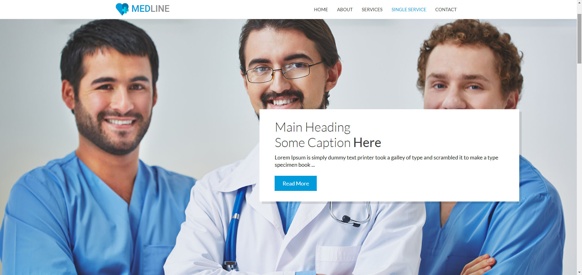 bootstrap响应式医疗健康企业类网站模板-MEDLINE
