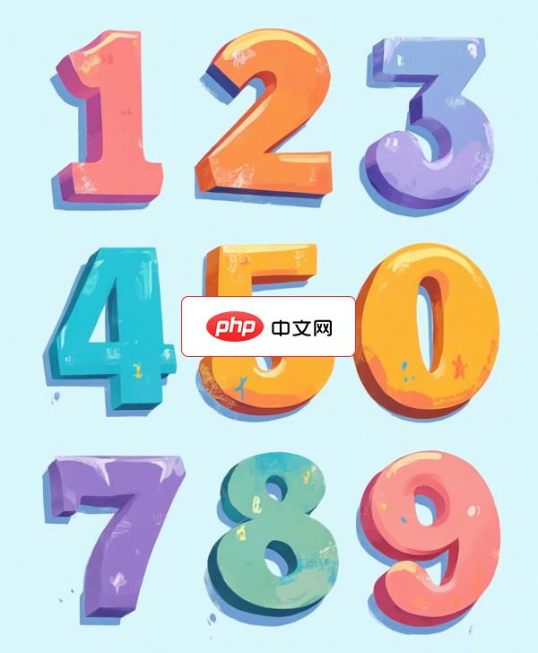 手绘风3D卡通数字矢量素材