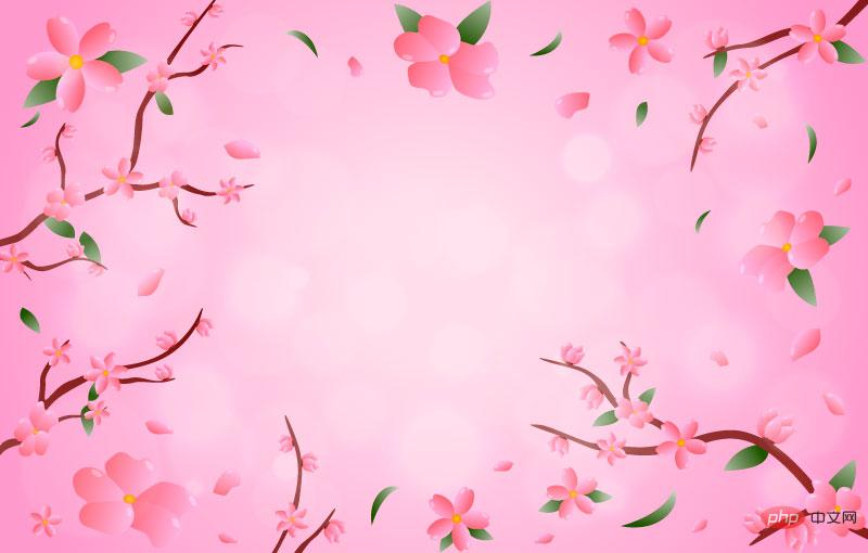 粉色漂亮的桃花背景矢量素材(EPS)
