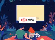 夏日露天电影院场景矢量素材