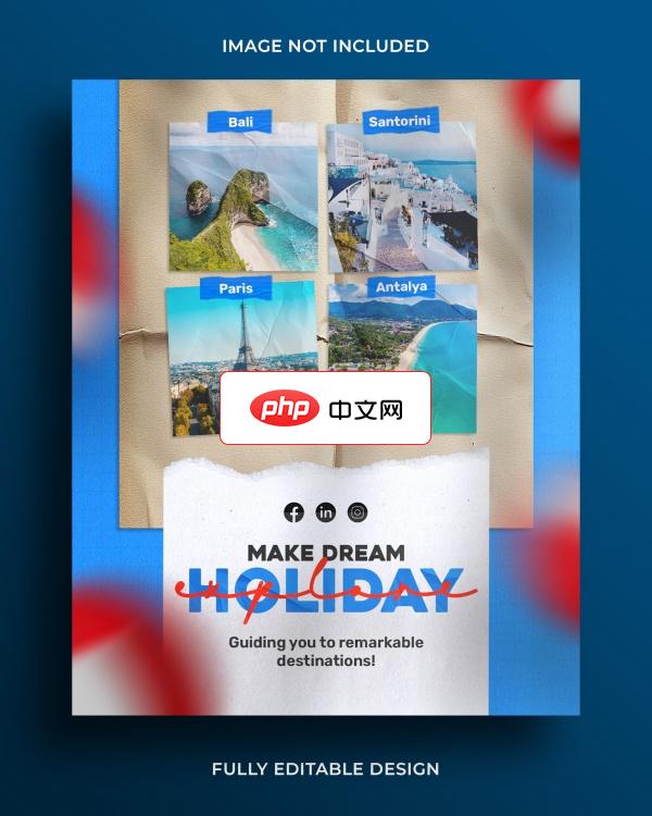假日旅行宣传照海报设计下载