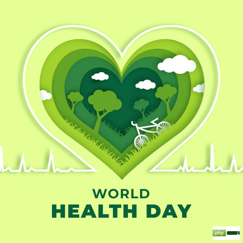 Heart and forest design World Health Day vector material ( AI/EPS)