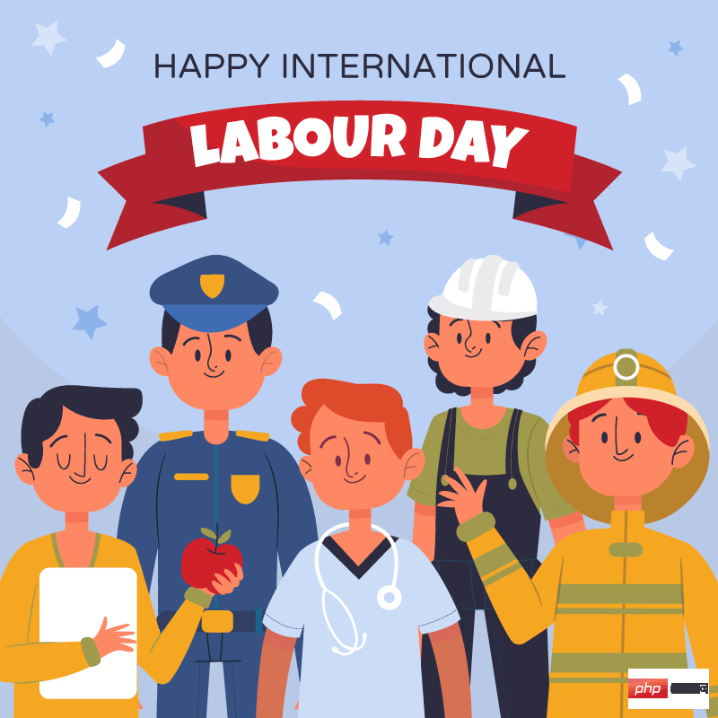 People from five different professions design Labor Day vector Material(AI/EPS)