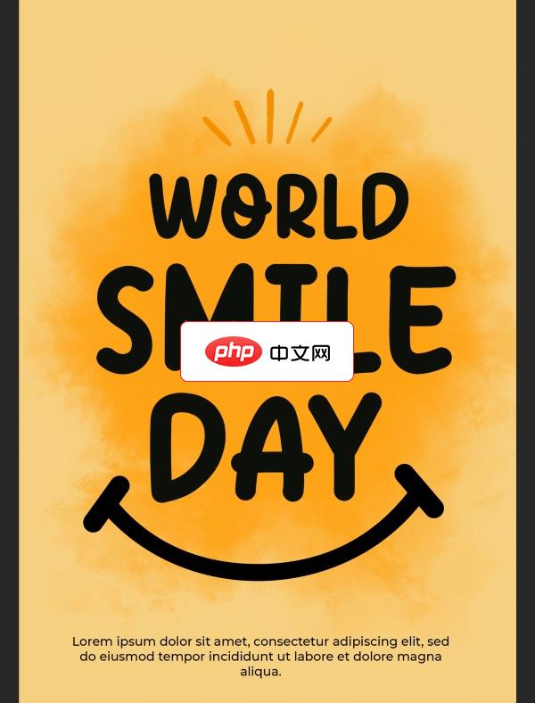 世界微笑日英文海报ps素材下载