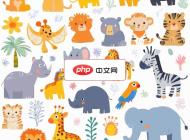 一套可爱卡通丛林动物矢量合集