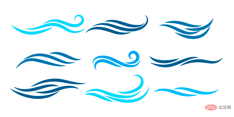 九个简单的波浪 logo 矢量素材(EPS)