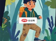 夏令营男孩户外冒险矢量背景