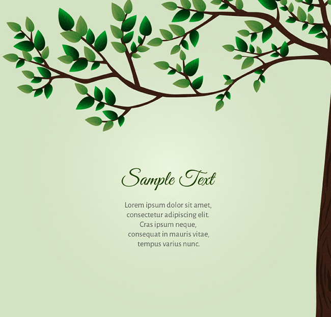 Cartoon green trees background vector material