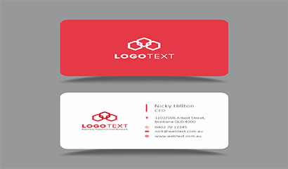 Business card design template red vector material