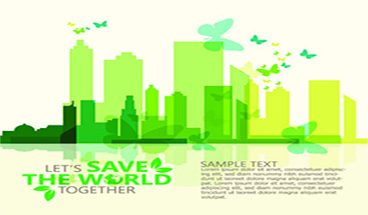 绿色环保城市剪影设计矢量素材