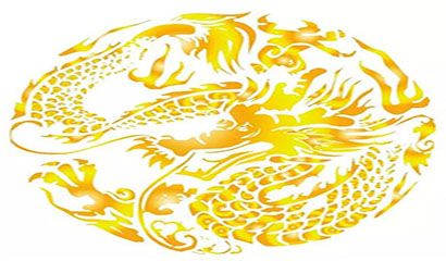 Golden dragon pattern vector material