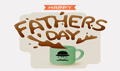 创意咖啡杯父亲节贺卡矢量素材