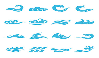 Wave logo design vector material wave logo