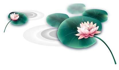 Ink lotus Chinese style vector decorative illustration