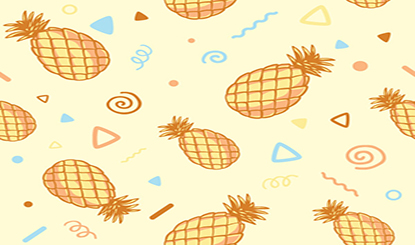 Cartoon pineapple pattern background vector illustration