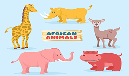 African wild animals vector material